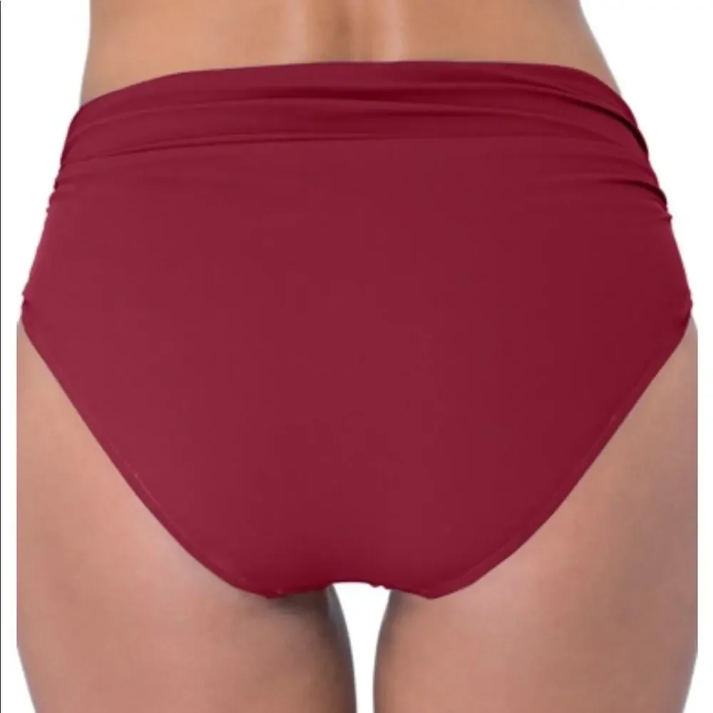 Profile by Gottex Women's Merlot Tutti Frutti Shirred Tankini Swim Bottoms sz 8